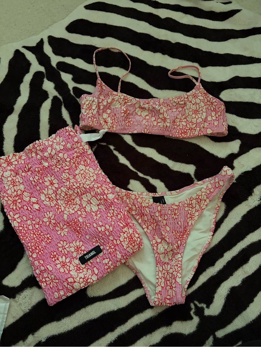 triangl swimwear Pink Floral Bikini Set